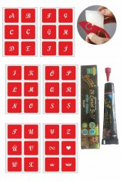 Kare Harfler Hint Kınası ile Geçici Dövme Yapma Seti thumbnail 1