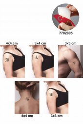 Japon Kanjiler 5 Adet  Geçici Dövme Kına Şablonu thumbnail 2