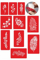 Çiçekli Geçici Dövme şablonları 10 Adet Kampanya Ürünü thumbnail 1