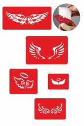 Özgür Kanatlar 5 Adet  Geçici Dövme Kına Şablonu thumbnail 1