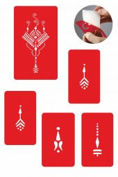 Mısır Motifi 5 Adet  Geçici Dövme Kına Şablonu thumbnail 1