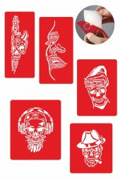 Korkusuz kuru kafa Modeller Dövme Şablonu Kına Deseni thumbnail 1