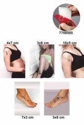 Kuşlar Ve Tüyler 5 Adet  Geçici Dövme Kına Şablonu thumbnail 2