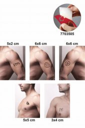 Türk 5 Adet  Geçici Dövme Kına Şablonu - 2