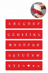 Düz Font Şerit Harf Geçici Dövme Şablonu - 1