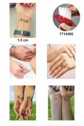 Düz Font Şerit Harf Geçici Dövme Şablonu - 2