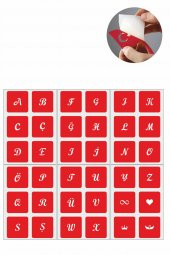 Büyük Boy El Yazısı Harf 5 Adet Geçici Dövme Kına Şablonu - 1