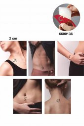 Büyük Boy El Yazısı Harf 5 Adet Geçici Dövme Kına Şablonu - 2