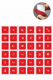 Minik Desenler 36 Adet Minimal  Geçici Dövme Şablonu thumbnail 1