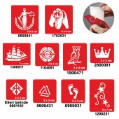 Adil Dünya 10 Adet Geçici Dövme Kına Şablonu thumbnail 1