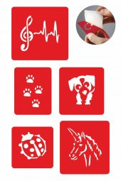 Müzikseverler 5 Adet Geçici Dövme Kına Şablonu thumbnail 1