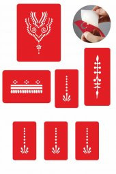 Çiçekli Kubbe 5 Adet  Geçici Dövme Kına Şablonu thumbnail 1