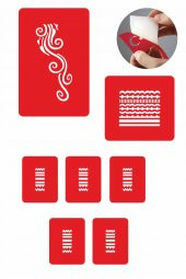 Çizgisel Motif 5 Adet  Geçici Dövme Kına Şablonu thumbnail 1