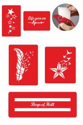 Kuşlar Ve Yıldızlar 5 Adet  Geçici Dövme Kına Şablonu thumbnail 1