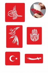 Osmanlı Evrensel Motifler 5 Adet  Geçici Dövme Kına Şablonu thumbnail 1