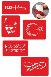 Türkiye Cumhuriyeti 5 Adet Geçici Dövme Kına Şablonu thumbnail 1