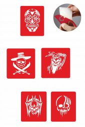 İskeletler 5 Adet  Geçici Dövme Kına Şablonu thumbnail 1