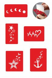 Gökyüzü 5 Adet  Geçici Dövme Kına Şablonu thumbnail 1