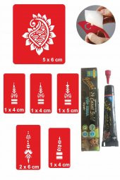 El Parmak Çiçek Hint Kınası ile Geçici Dövme Yapma Seti thumbnail 1