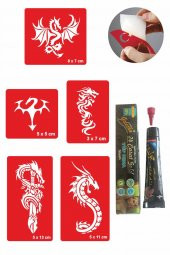 Dragon Hint Kınası ile Geçici Dövme Yapma Seti - 1