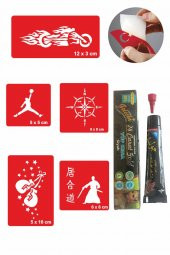 Spor Desenleri Hint Kınası ile Geçici Dövme Yapma Seti thumbnail 1