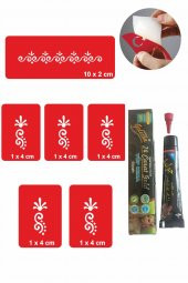 Zarif Parmak Şerit Hint Kınası ile Geçici Dövme Yapma Seti thumbnail 1