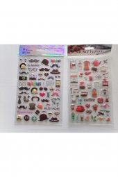 Çocuk Oyun Sticker Çıkarma Seti Bıyık Ve Kahve - 1