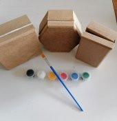 Ahşap Kutu Boyama Seti 5 Parça Boyanabilir Oyuncak - 3