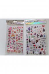 Çocuk Oyun Sticker Çıkarma Seti Pembe Kış - 1