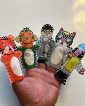 5 Adet Keçe Parmak Kukla Eğitici Öğretici Oyuncak - 1