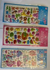 Eğitici Çocuk Sticker Etiket Oyunu 3 Kartela Birden Hayvan Meyve ve Elbise Serisi - 1