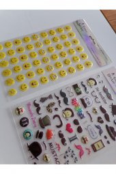 Çocuk Oyun Sticker Çıkarma Seti Emoji Ve Bıyık - 2