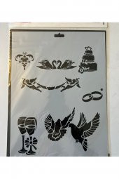 Kuşlar Plastik Baskı Süsleme Kalıpları Stencil Şablon - 1