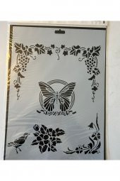 Kelebek Plastik Baskı Süsleme Kalıpları Stencil Şablon - 1