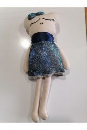 Uyku Arkadaşı Kız Bebek Oyuncak Mavi 35 cm - 1