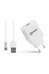 Life 2.4A Çift Type-C Seyahat Şarj Cihazı 12W Hızlı Şarj   Adaptör ve Kablo - 1
