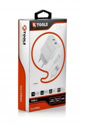Life 2.4A Çift Type-C Seyahat Şarj Cihazı 12W Hızlı Şarj   Adaptör ve Kablo - 2
