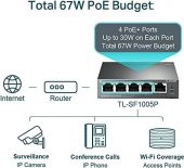 TP-Link TL-SL1311MP, 8-Port 10/100Mbps + 3-Port Gigabit Desktop Switch with 8-Port PoE+ - 4
