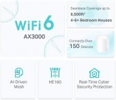 TP-Link Deco X50 (3-pack), AX3000 Mbps Tüm Ev Mesh Wi-Fi 6 Sistemi - 3