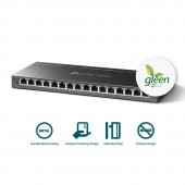 TP-Link TL-SG116E, 16-Port 10/100/1000 Mbps Gigabit Unmanaged Pro Switch - 2