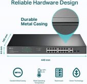 TP-Link TL-SG1218MP, 18-Port Gigabit Rackmount Switch with 16 PoE+ - 7