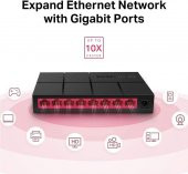 Mercusys MS108G, 8-Port 10/100/1000 Mbps Masaüstü Switch - 3
