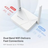 Mercusys Mr20 AC750 Wireless Dual Band Acces Point Router Menzil Genişletici thumbnail 6