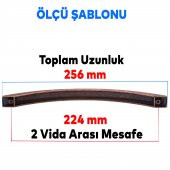 Mobilya Banyo Mutfak Dolabı Çekmece Dolap Kapak Kulpu Kulbu Antik Bakır 224 mm Metal Kulp - 2