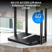 Cudy LT500 2,4GHz 300Mbps, 5GHz 867Mbps, 4 Port Wi-Fi Mesh 4G LTE DDNS Router (AC1200 Serisi) - 3
