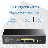 Cudy GS1005PTS1 1 Port Gigabit+ 4 Port Gigabit 120W PoE+1 Port SFP Gigabit Metal Switch - 3
