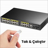 Cudy FS1026PS1 300W PoE+ 24 Port 10/100Mbps+ 2 Port 10/100/1000Mbps Gigabit+1 Port SFP Switch - 2