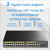 Cudy FS1026PS1 300W PoE+ 24 Port 10/100Mbps+ 2 Port 10/100/1000Mbps Gigabit+1 Port SFP Switch - 4