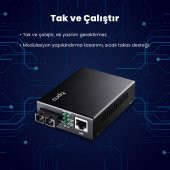 Cudy MC100GSA-20 Single Mode 20 Km Fiber Optik Gigabit Ethernet Medya Dönüştürücü Metal Switch thumbnail 5