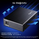 Cudy MC100GSA-20 Single Mode 20 Km Fiber Optik Gigabit Ethernet Medya Dönüştürücü Metal Switch thumbnail 6